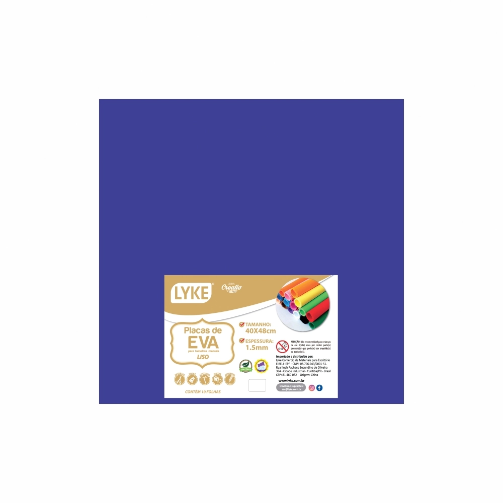 Placa Eva Liso 40x48 Azul Royal 1.5mm 103743 Lyke