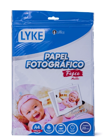 Papel Fotografico Fosco A4 180g 20 Folhas 101097 Lyke