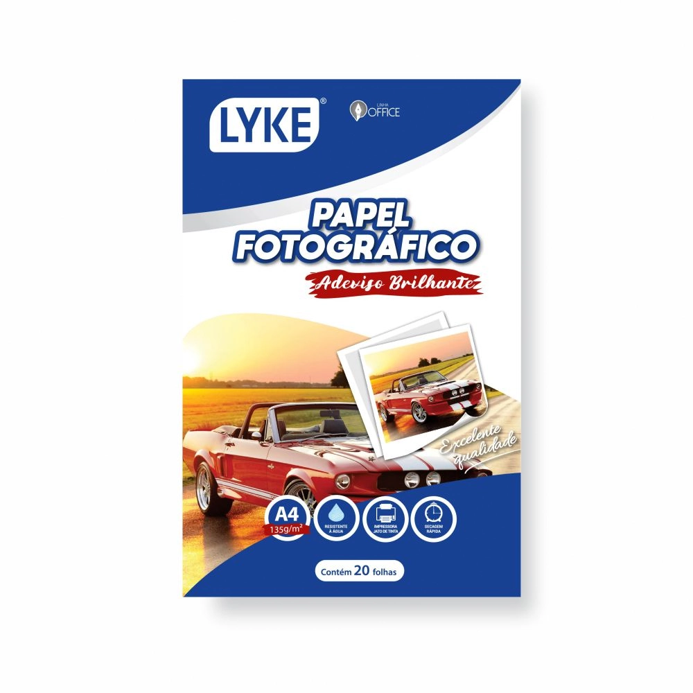 Papel Fotografico Adesivo A4 135g 20 Folhas 101098 Lyke