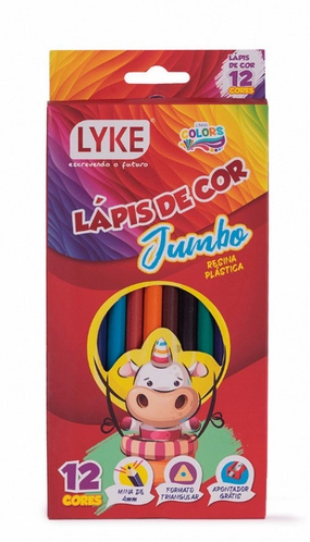 Lapis 12 Cores Jumbo Triangular Apontador 200110 Lyke