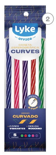 Caneta Esferografica Curves Blister 0.7mm 5un 104993 Lyke