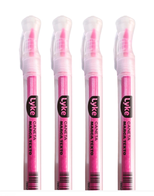 Caneta Marca Texto Rosa Neon 101265 Lyke