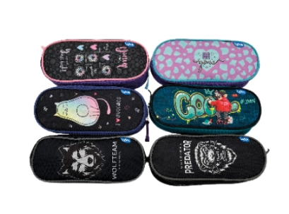 Estojo Multiuso Kids Oval 1 Zip Sortido 102666 Lyke
