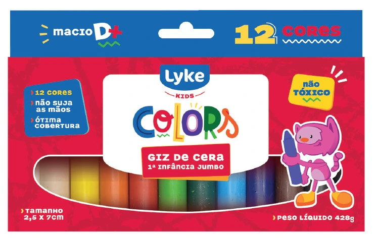 Giz Cera Jumbo 12 Cores 102890 Lyke