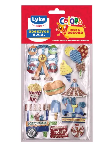 Cartela Adesivo Eva 3d Circo Parque 102929 Lyke