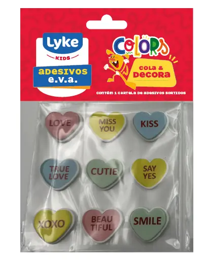 Cartela Adesivo Eva 3d Love 102925 Lyke