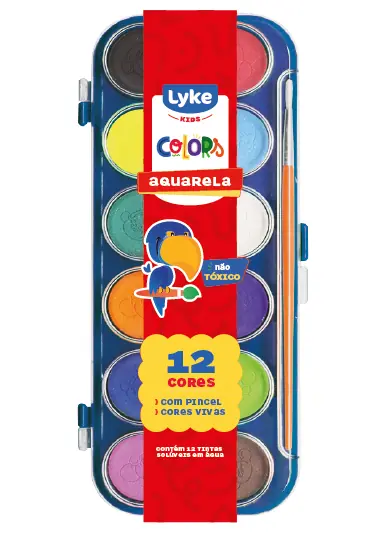 Aquarela 12 Cores Pincel 102641 Lyke