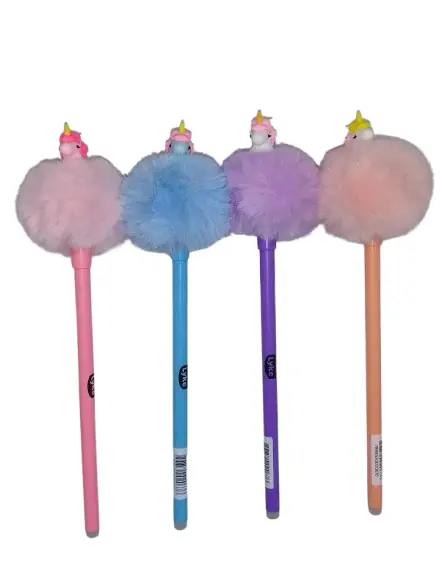 Caneta Esferografica Gel Apagavel Pompom Unicornio 0.7mm 105820 Lyke
