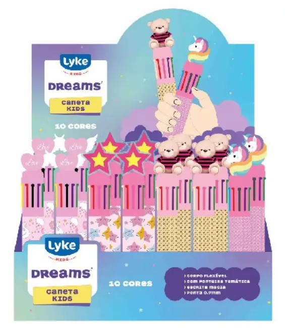 Caneta Esferografica Estrela Unicornio Urso 10 Em 1 101829 Lyke