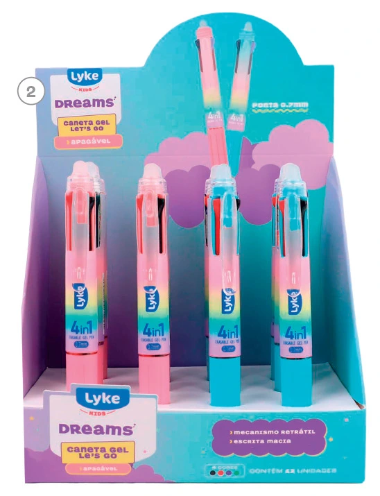 Caneta Esferografica Gel Apagavel Lets Go Blister 4 Em 1 105833 Lyke
