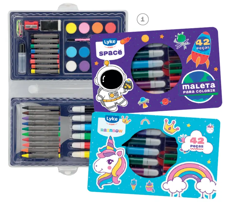 Maleta Colorir Unicornio Space 42pcs 102400 Lyke