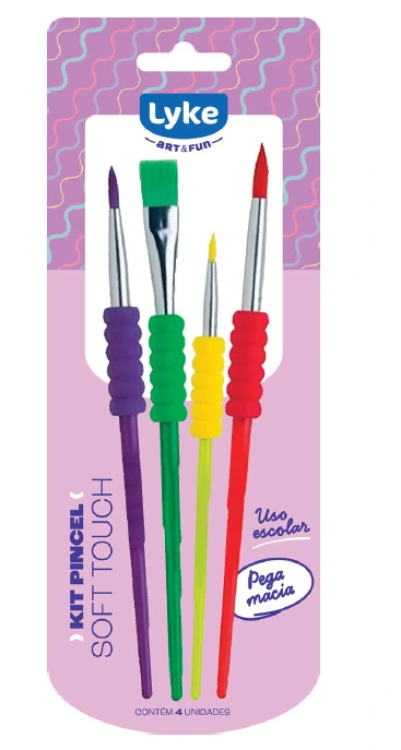 Kit Pincel Ergonomico Emborrachado 4un 102643 Lyke