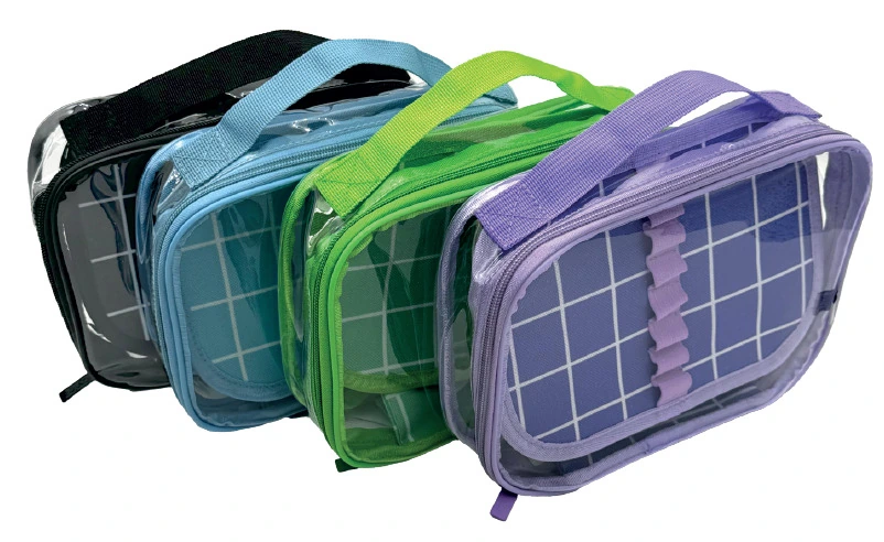 Estojo Case Quadriculado Visor Sortido 1 Ziper 105791 Lyke