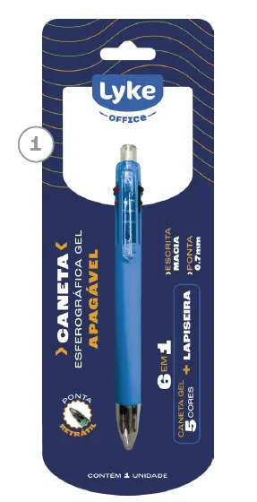 Caneta Esferografica Lapiseira 0.7mm 6 Em 1 Blister 101806 Lyke