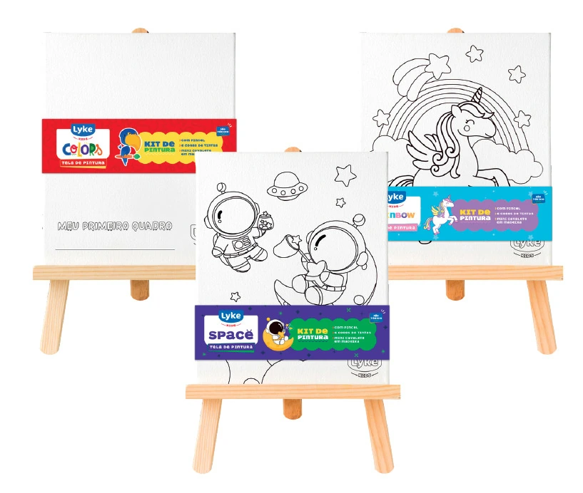 Kit Pintura Canvas 6 Cores Tinta Pincel 102644 Lyke