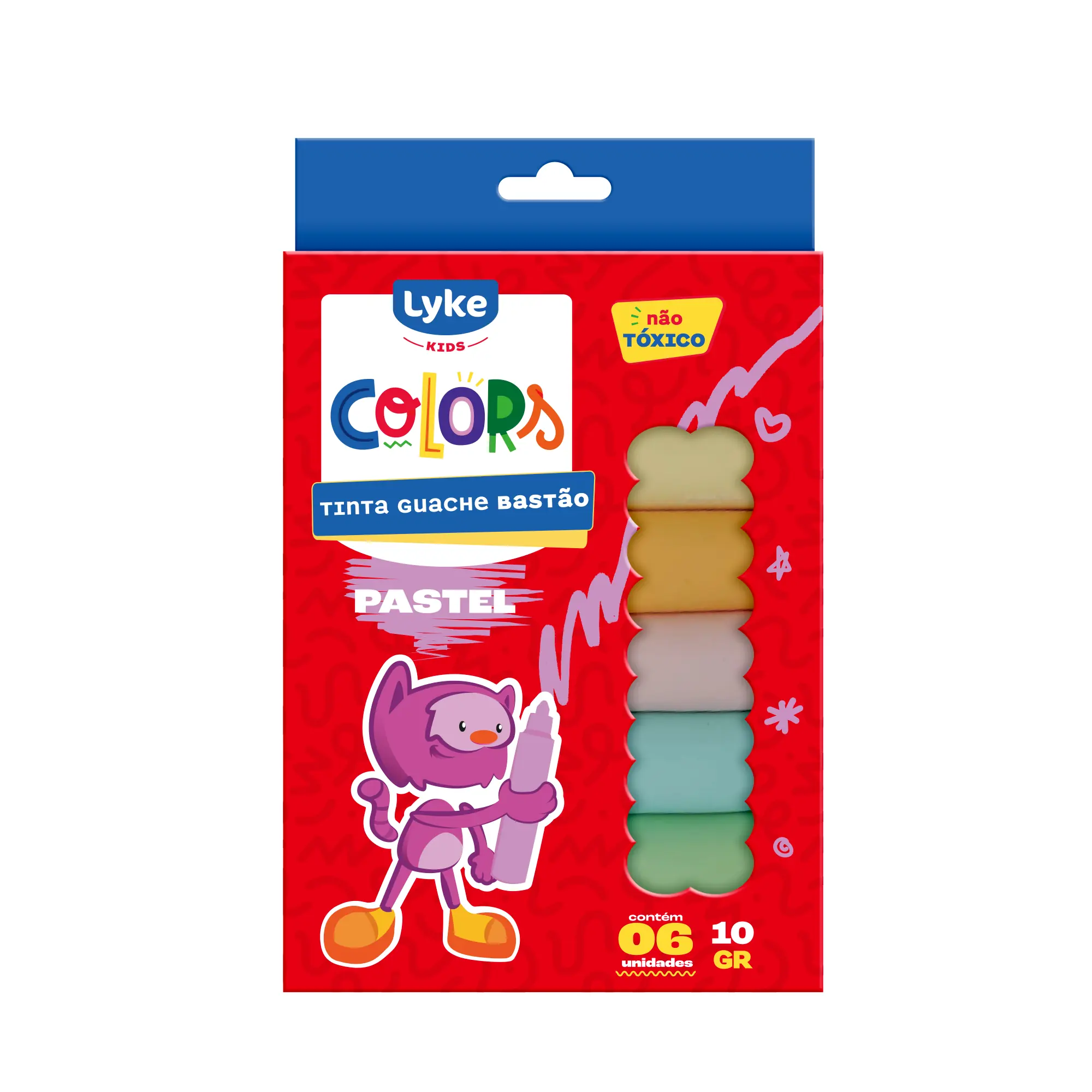Tinta Guache Bastao 6 Cores Pastel 102873 Lyke