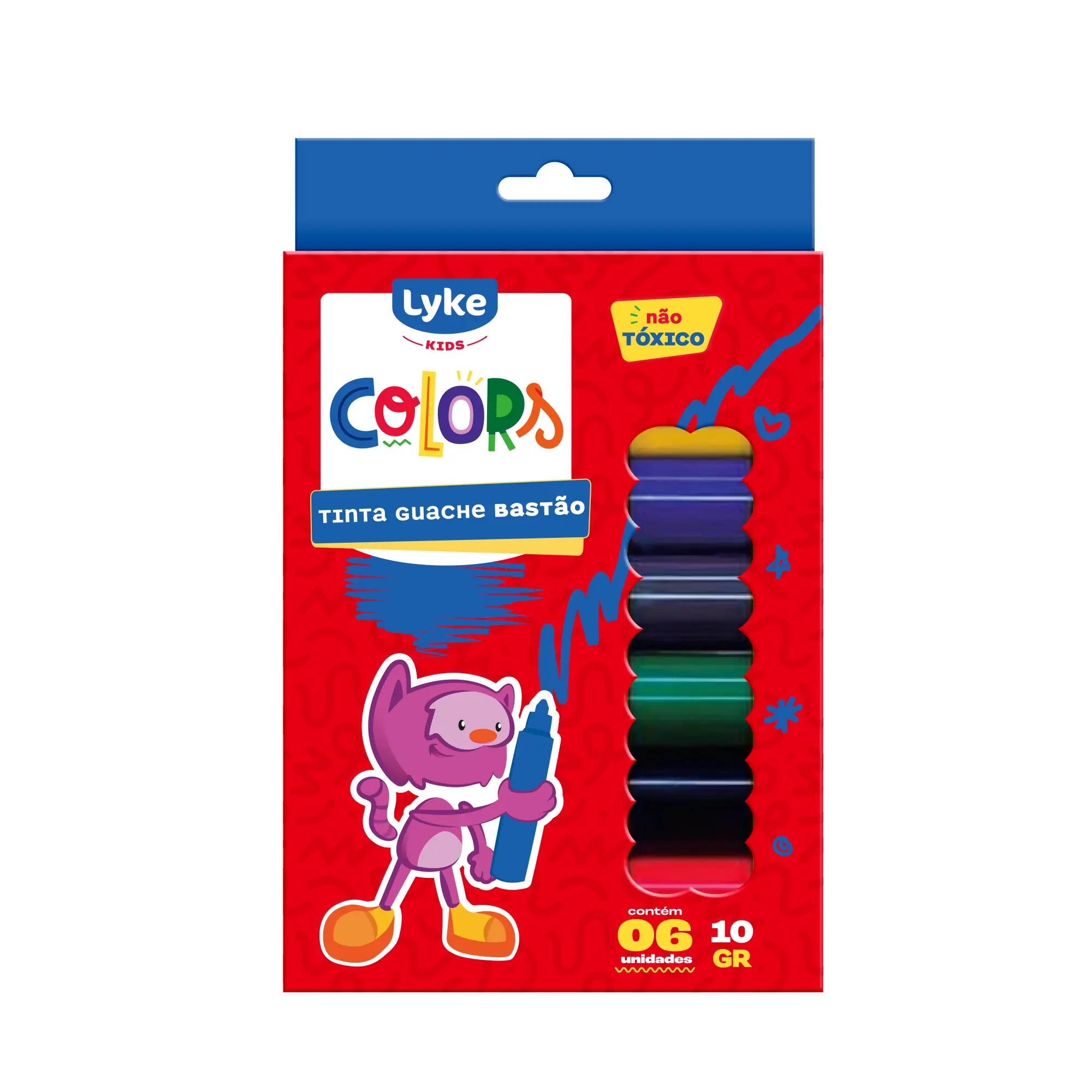 Tinta Guache Bastao 6 Cores 102872 Lyke