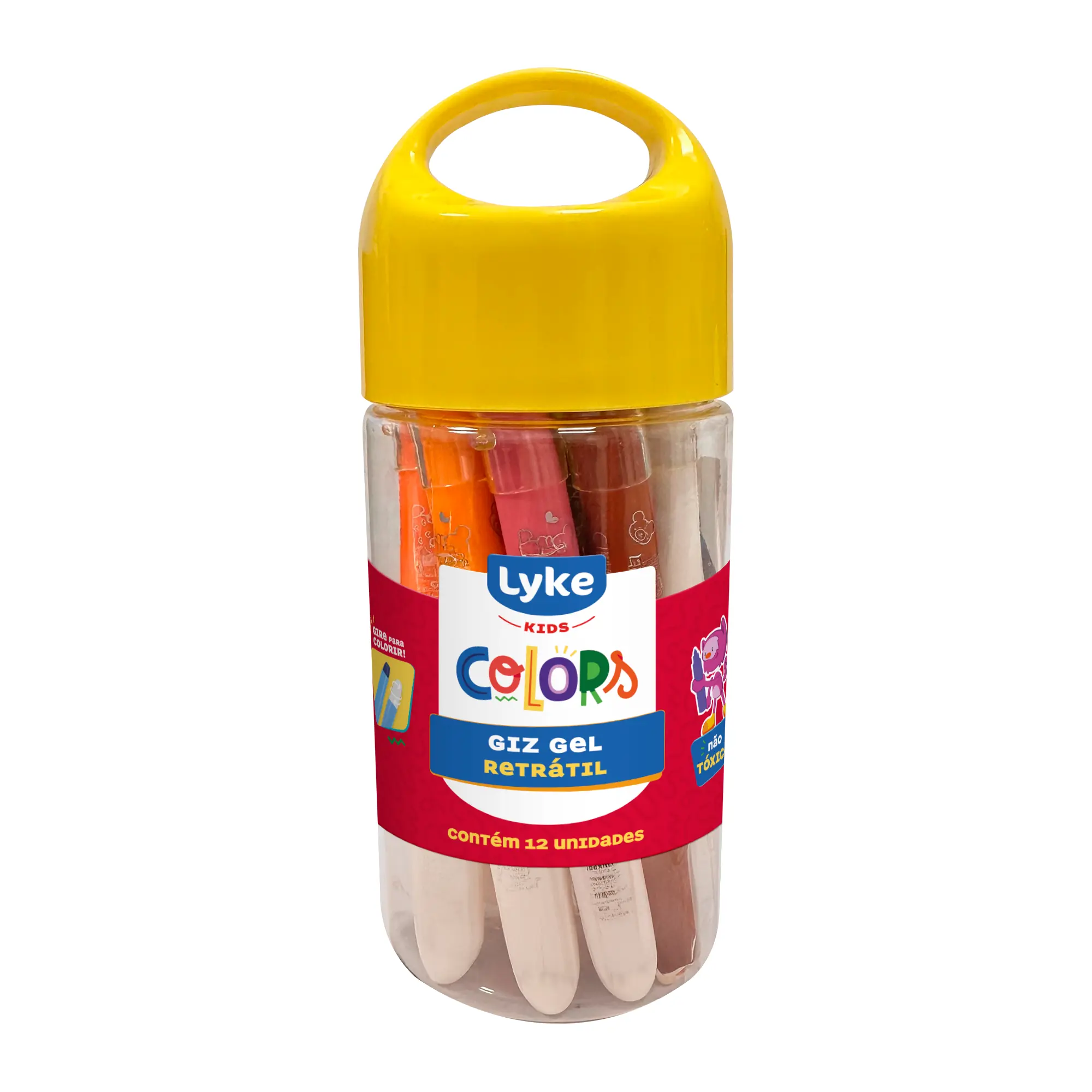 Giz Retratil Color Gel 12 Cores 102796 Lyke