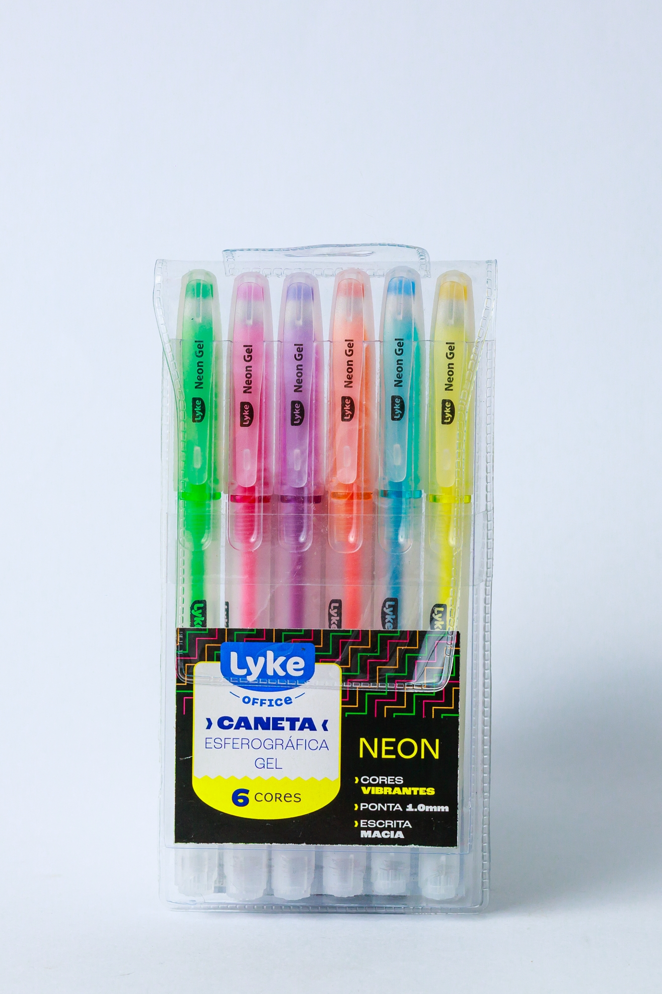 Caneta Esferografica Gel Neon 1.0 6 Cores 104802 Lyke