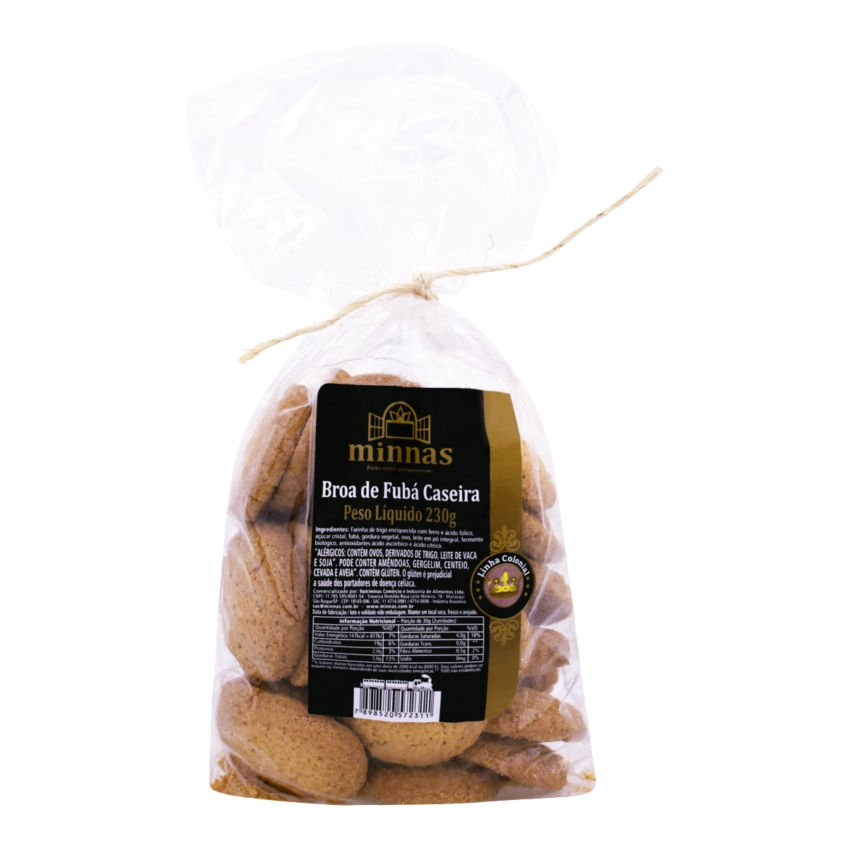 Broa De Fubá Caseira Minnas Colonial Pacote 230g