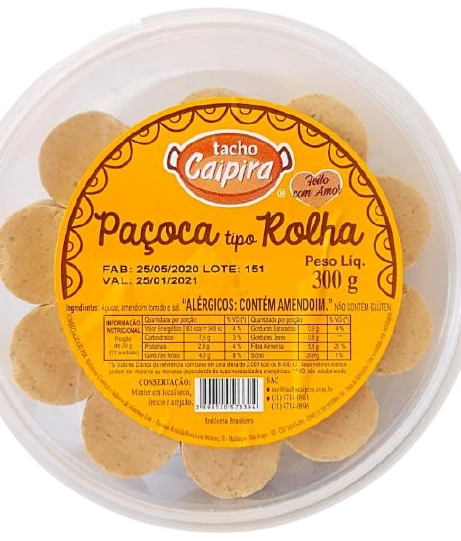 Paçoca Rolha Tacho Caipira Pote 300g