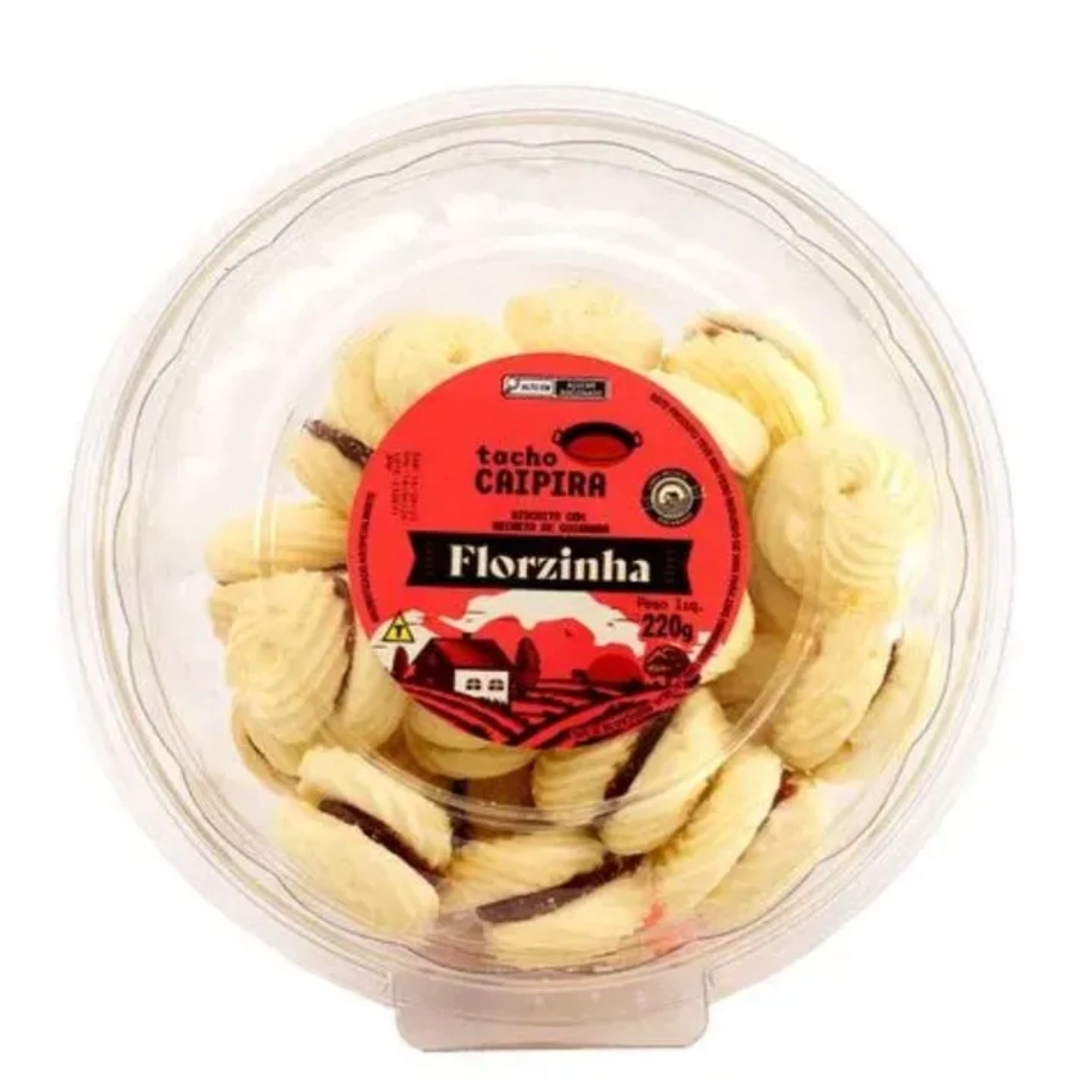 Biscoito Florzinha Recheio Goiabada Tacho Caipira Pote 400g