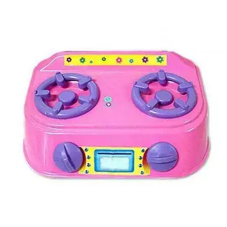 Fogãozinho Infantil Plástico 21 Cm 2 Bocas Coisas de Menina Cores Sortidas, Altimar 2420, +3 Anos - 8532