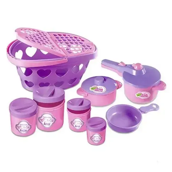 Cesta Cooking Brinquedo com Panelinhas e Potinhos 9 Peças, Zucatoys 7901, +3 Anos - 147948