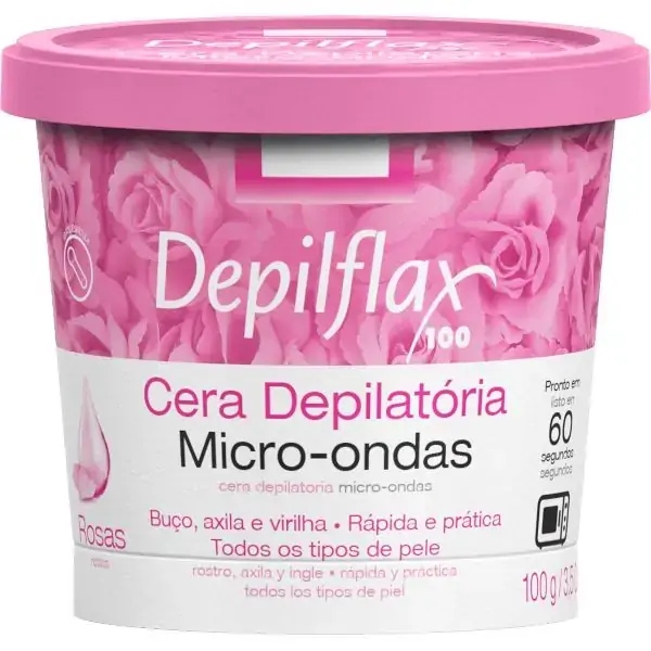 Cera Micro Ondas Rosa 100g Depilflax