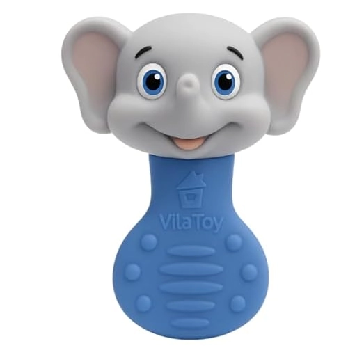 44 0112 Mordedor Chocalho Elefante Azul