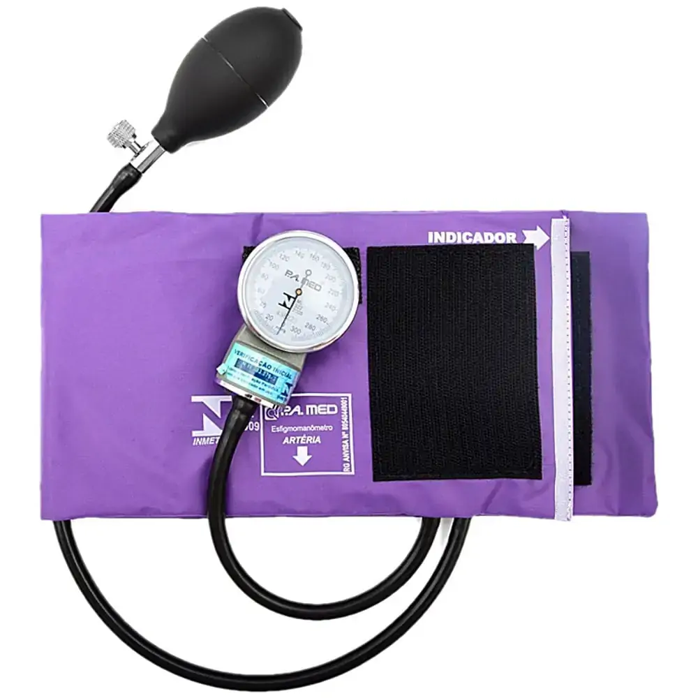 Aparelho De Pressão P.A. Med Adulto - Nylon - Velcro - Roxo