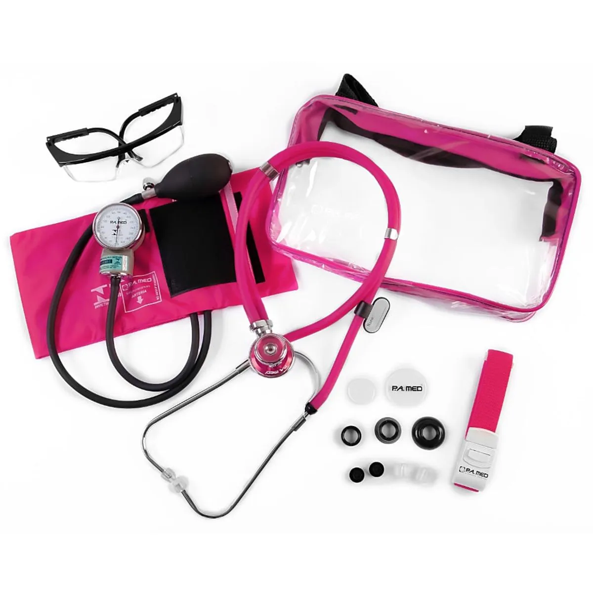 Kit Acadêmico P.A. Med Kpa401 - Rosa - Bolsa Transparente