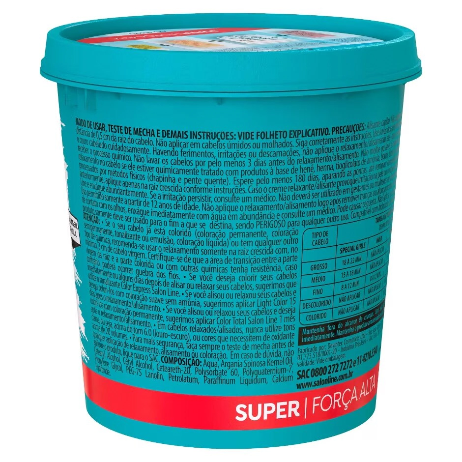 Guanidina Óleo de Argan Super Alisa e Relaxa Salon Line 215gr