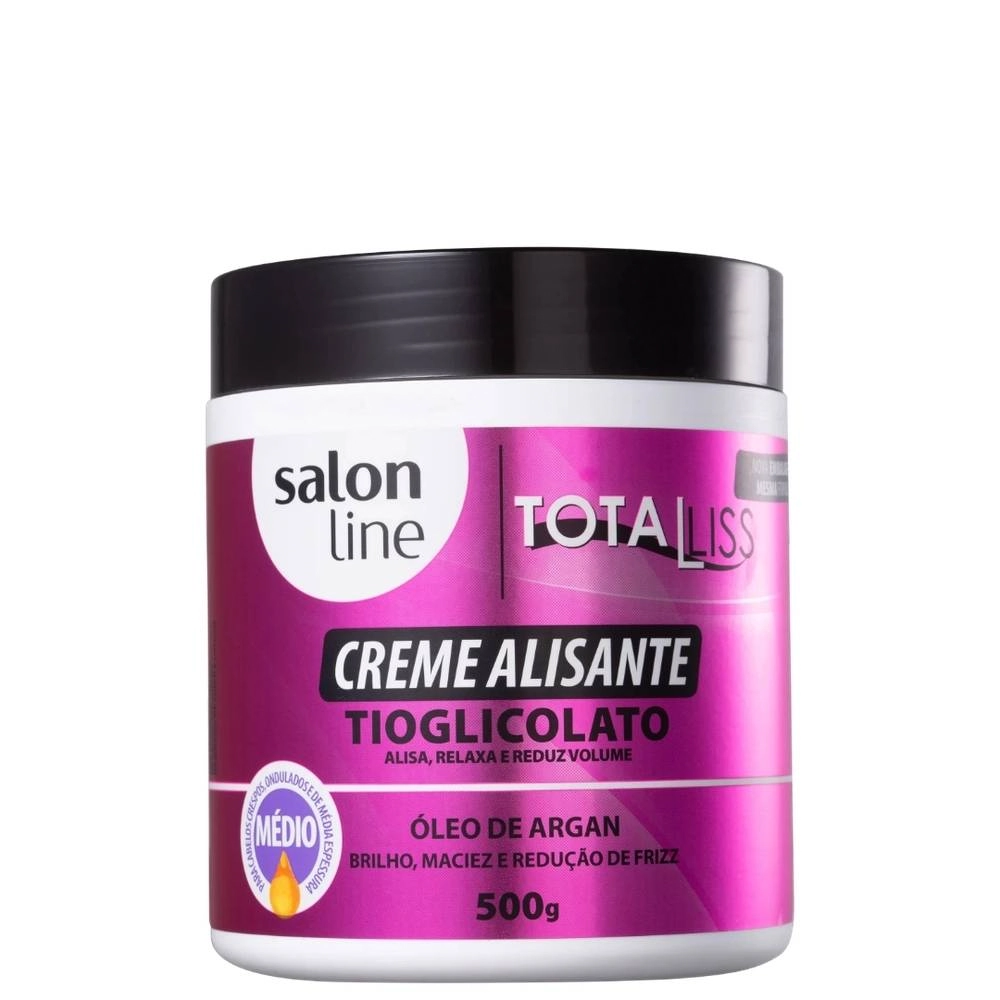Creme Alisante Óleo de Argan Medio Salon Line 500gr