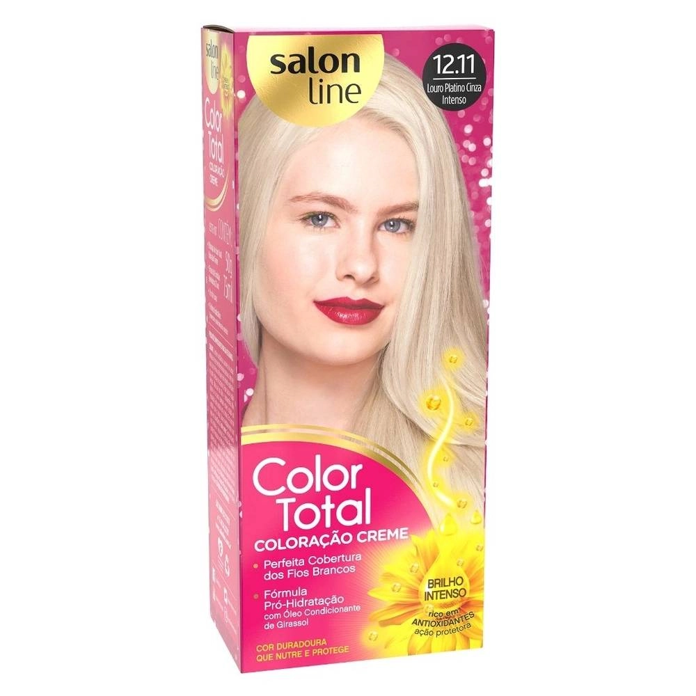 Coloração creme Color Total 12.11 Louro Platino Cinza Intenso Salon Line