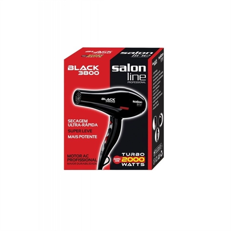 Secador De Cabelo Salon Line Black 3800