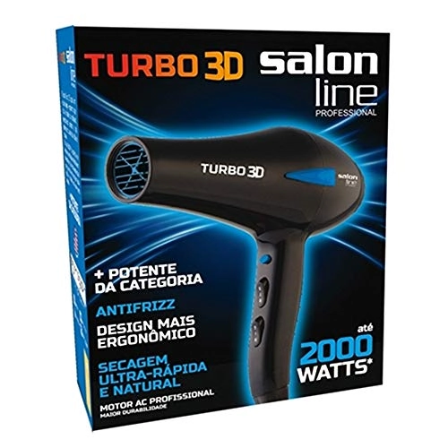 Secador De Cabelo Salon Line Turbo 3d Preto 1900w