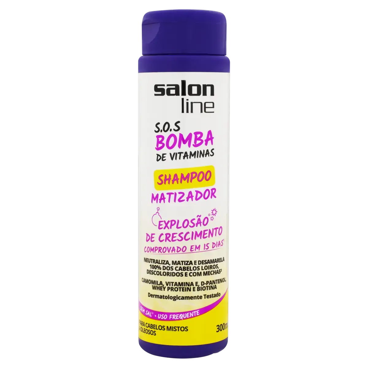 Shampoo Matizador Cabelos Mistos A Oleosos Salon Line S.o.s Bomba Frasco 300ml