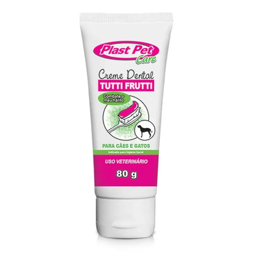 Creme Dental Plast Pet Tutti Frutti Caes E Gatos 80gr