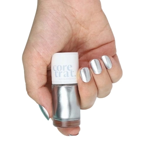 Esmalte Metalico 8,5ml Coretrat Efeito Gel Silver Dust Blant