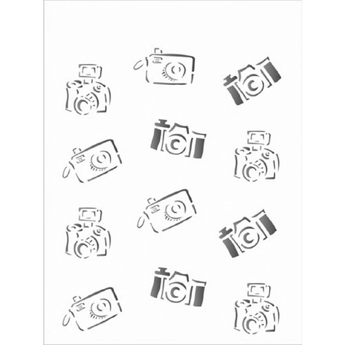 Estêncil Para Pintura Simples 15x20 Cameras De Foto Opa1211 Opa