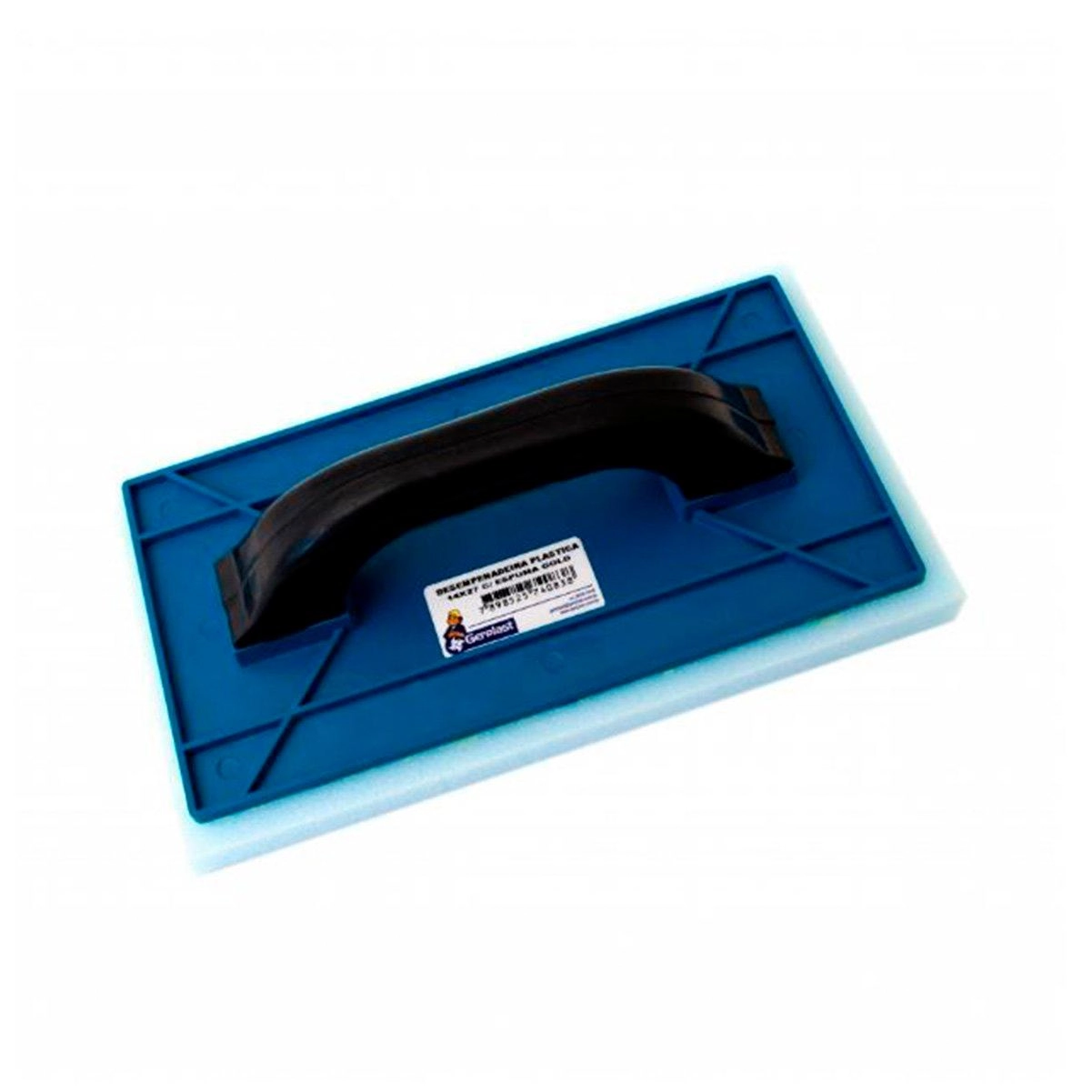 Desempenadeira Plástica Azul Com Espuma Cabo Preto 17x30cm - Gerplast, Tamanho: 17x30cm