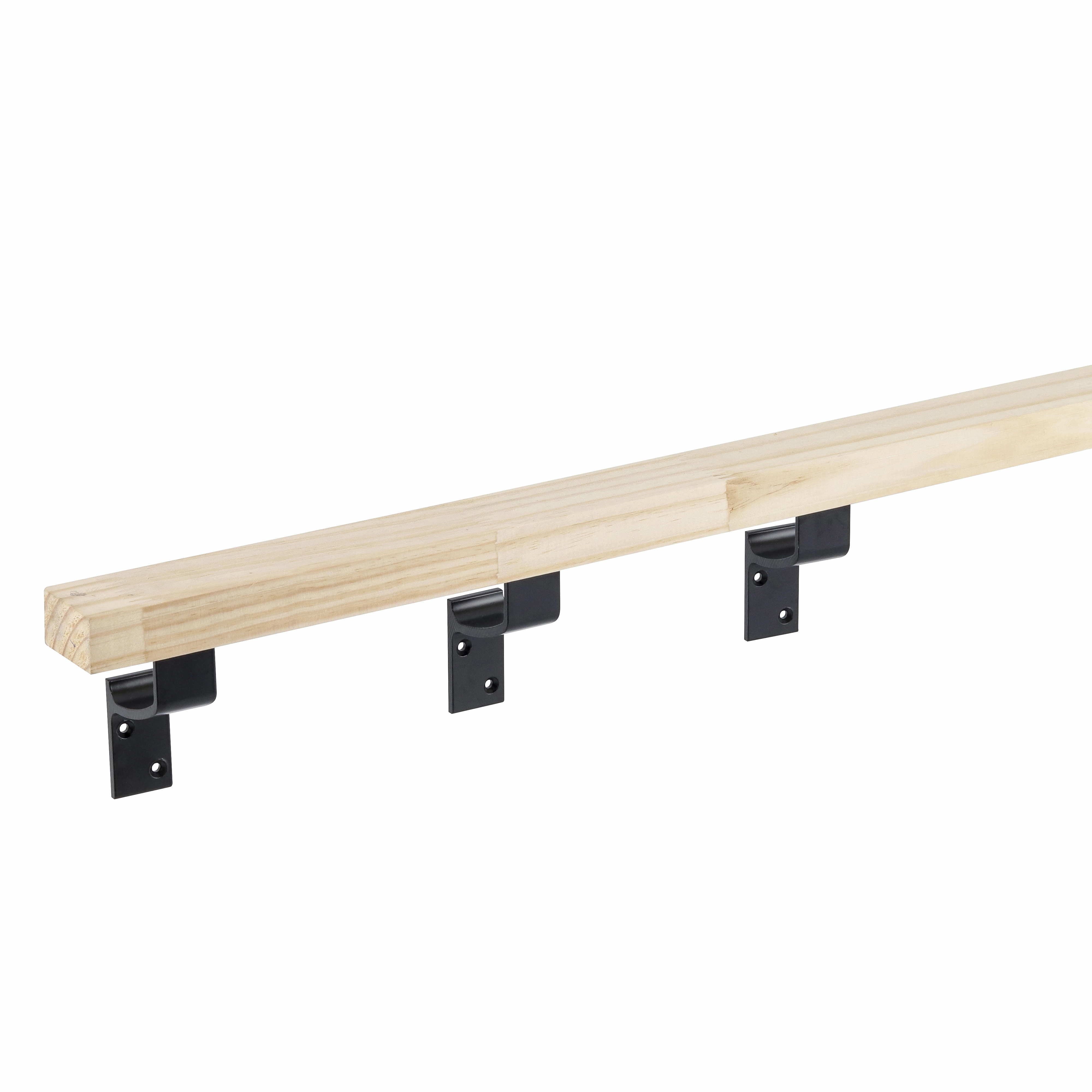 Corrimão para Escada em Madeira Pinus Chato 2m Natural com Kit Instalação Unefix