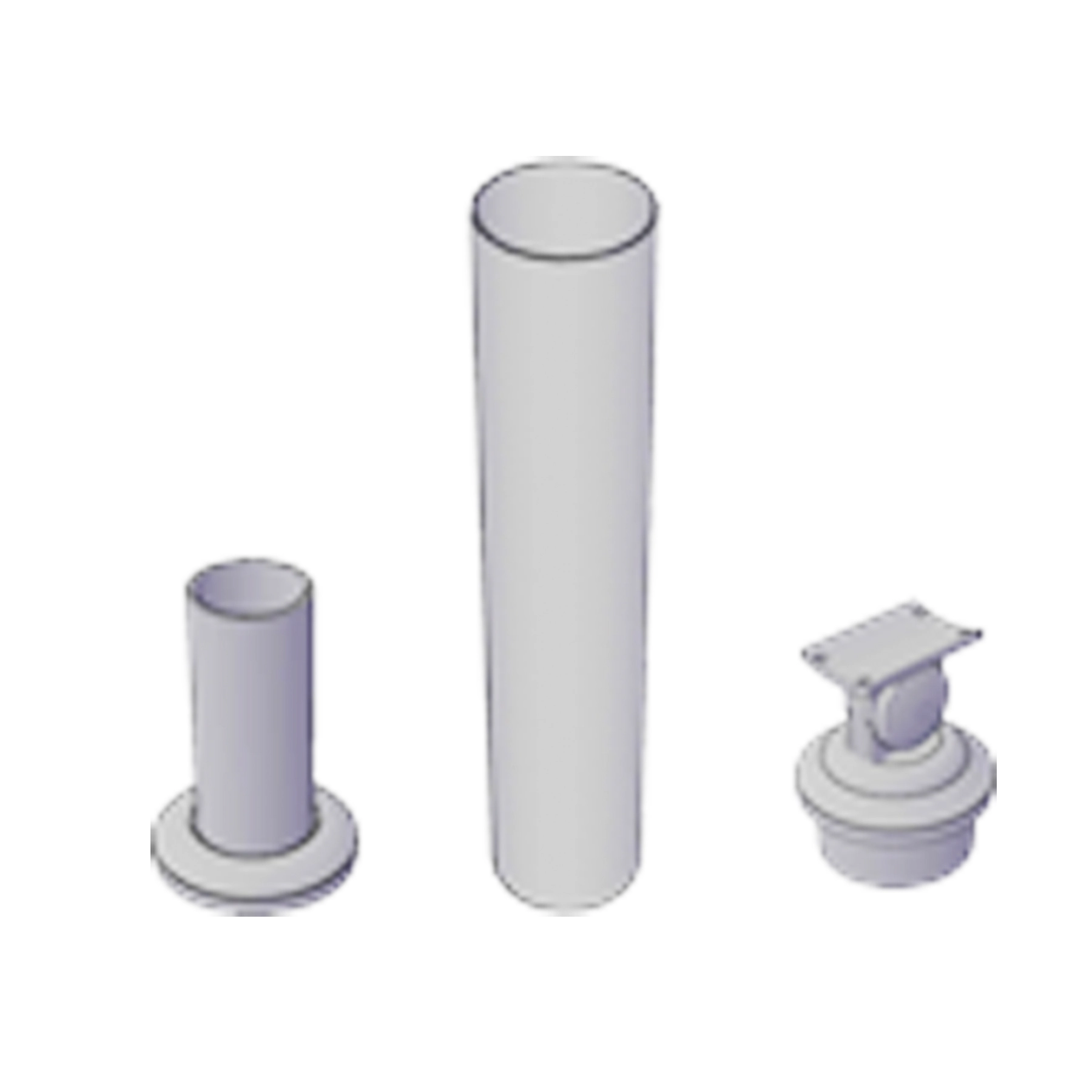 Conjunto Pedestal + Acessórios Liso Alumínio 8x90cm Unefix