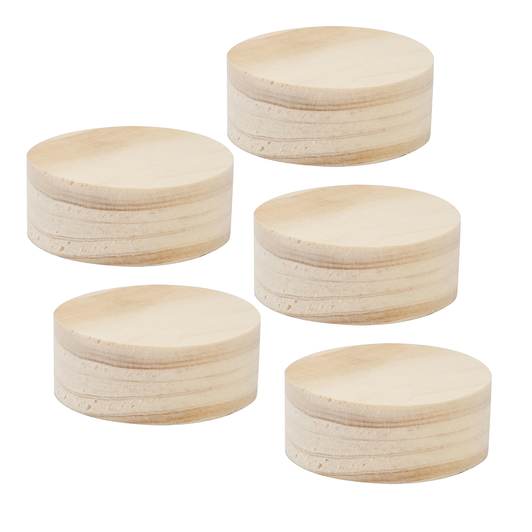 Bolacha de Madeira Pinus Natural 4x4x1,5cm Settis
