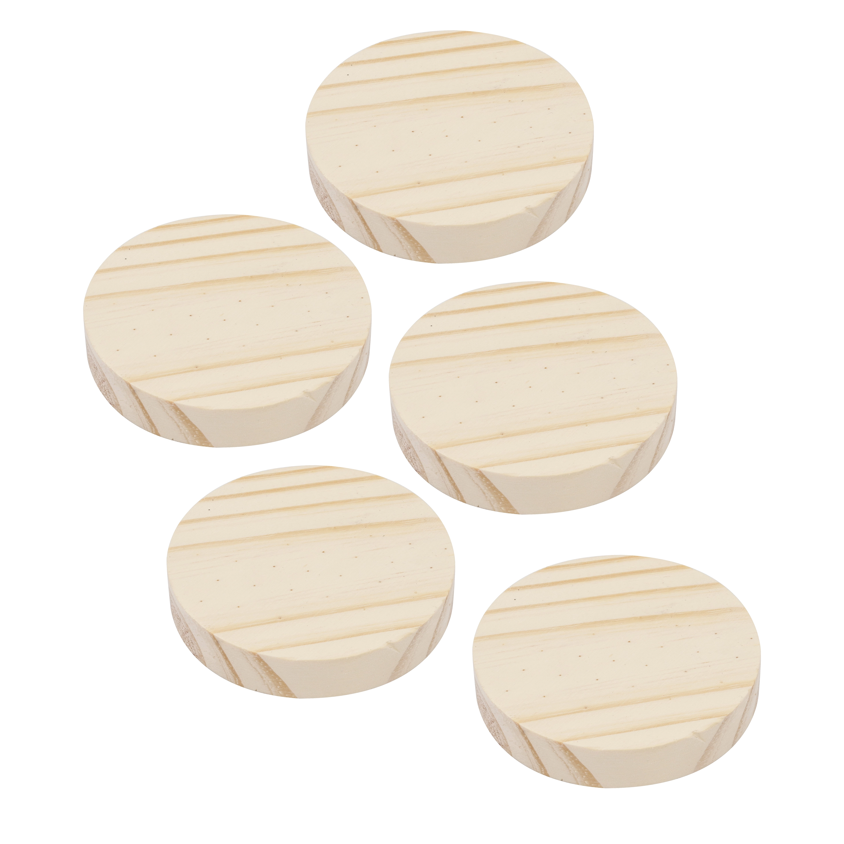 Bolacha de Madeira Pinus Natural 8x8x1,5cm Settis