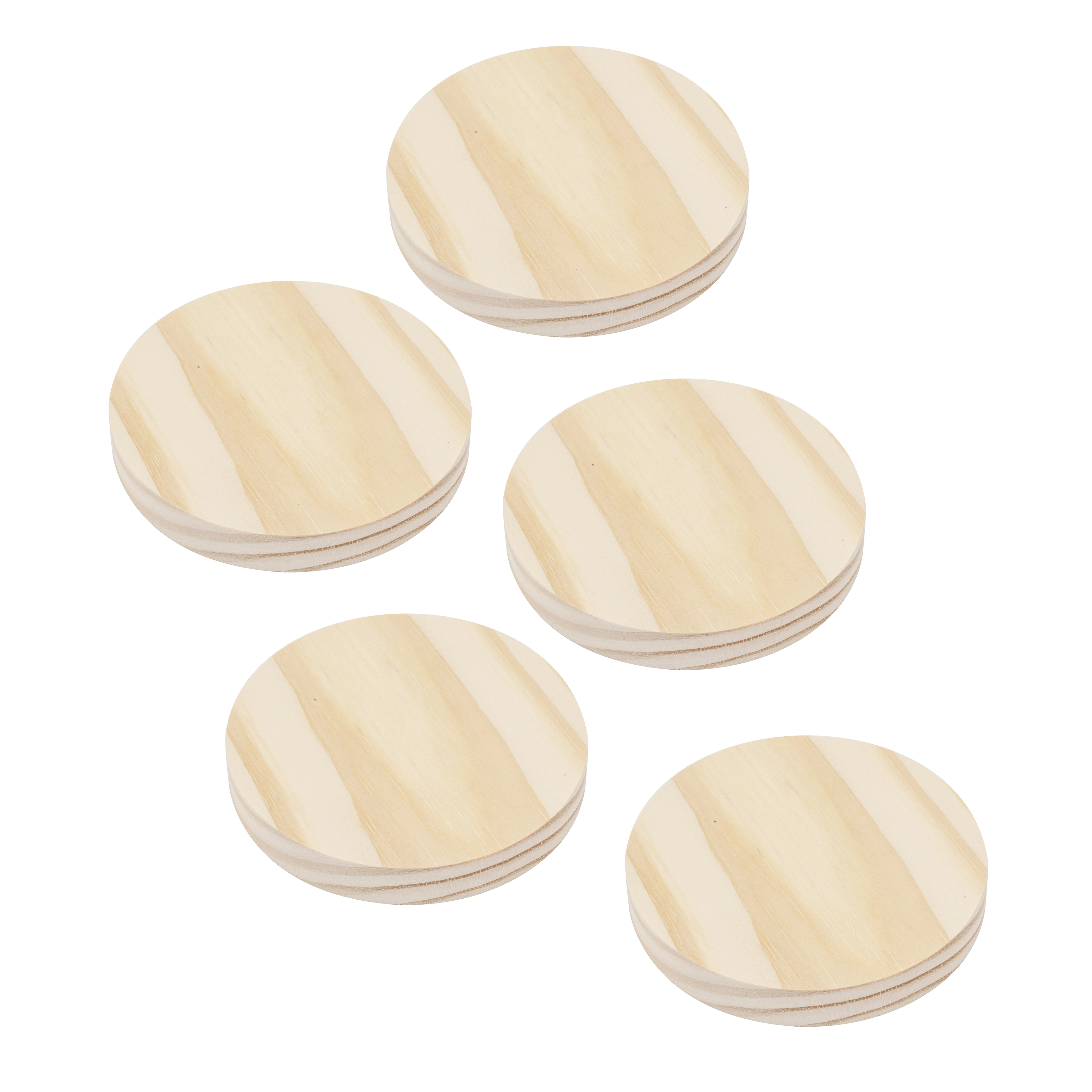 Bolacha de Madeira Pinus Natural 10x10x1,5cm Settis