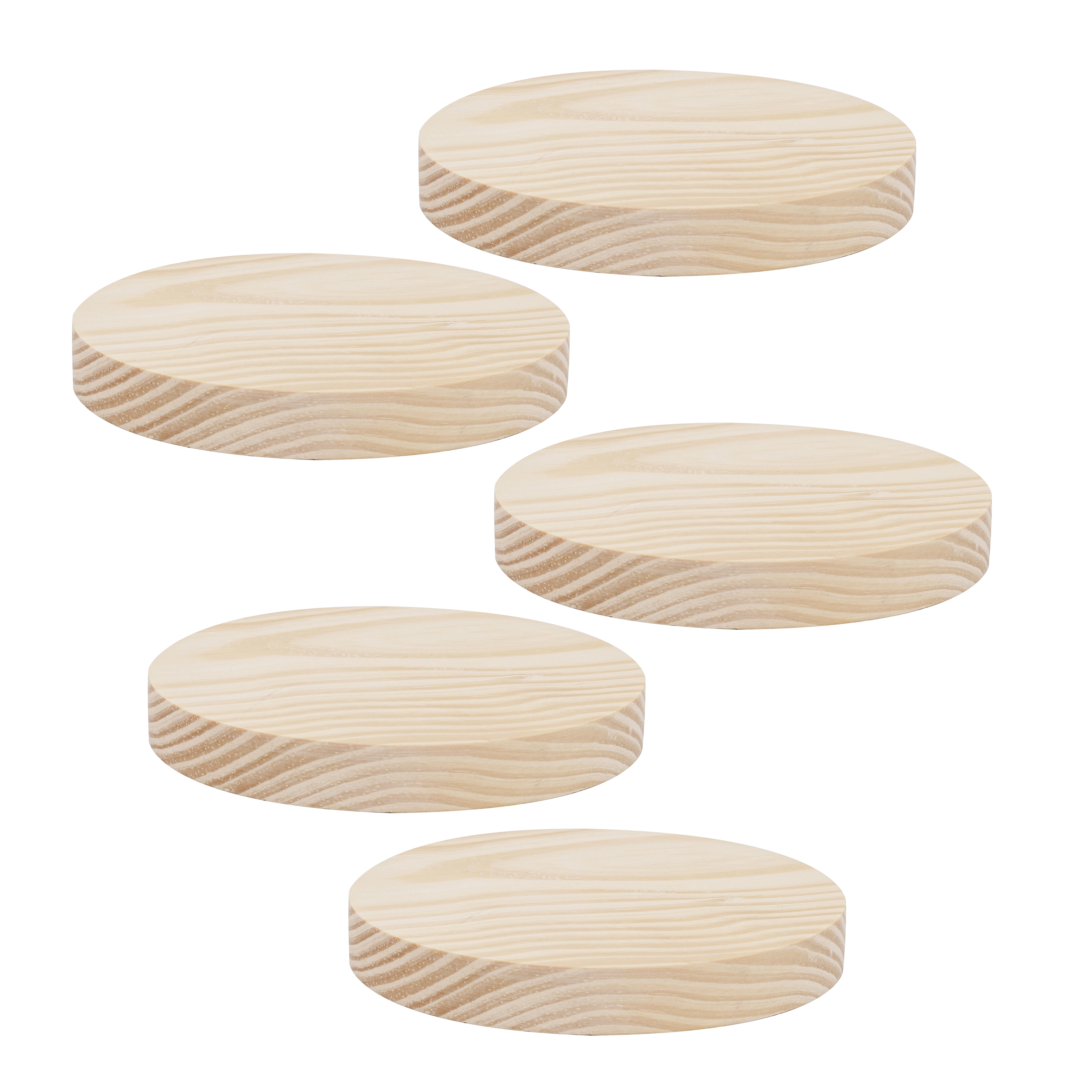 Bolacha de Madeira Pinus Natural 12x12x1,5cm Settis