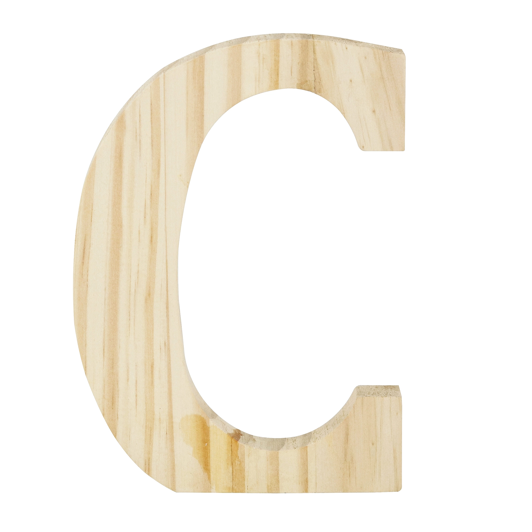 Letra "C" de Madeira Pinus 15x15x1,7cm Settis