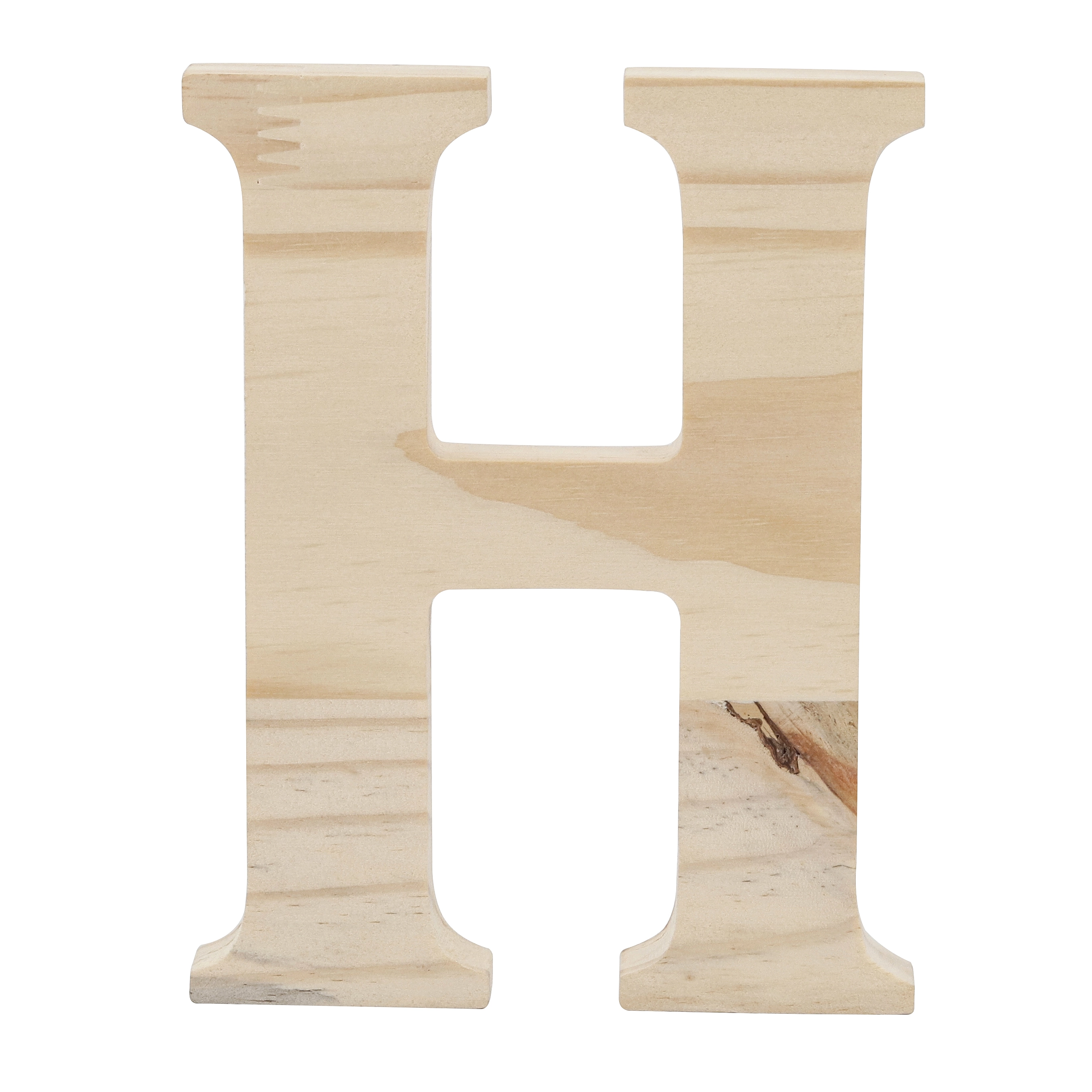 Letra "H" de Madeira Pinus 15x15x1,7cm Settis